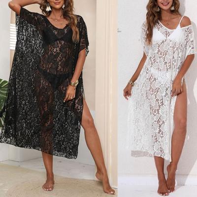Bikini Cover Up Atmungsaktiv Perspektivisch Locker Hautberührend Bequem Strandbekleidung Polyester Spitze Design Strand Cover Up Strandbekleidung