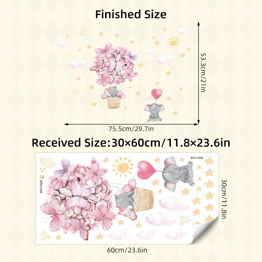 Cartoon Cute Animals Moon Cat Rabbit Wall Stickers for Kids Room Background Bedroom Decoration Girls Home Decor Living Room