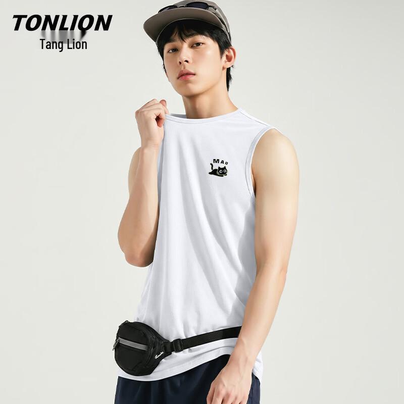 TonLion Men s Ice Silk Mesh Sleeveless T-Shirt 5XL
