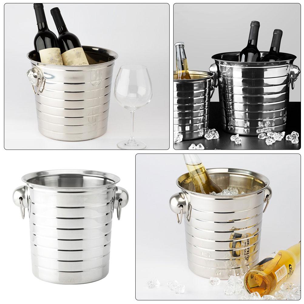 Wiadro na lód ze stali nierdzewnej chłodzące napoje piwo butelka bar kuchnia KTV solidna chłodziarka