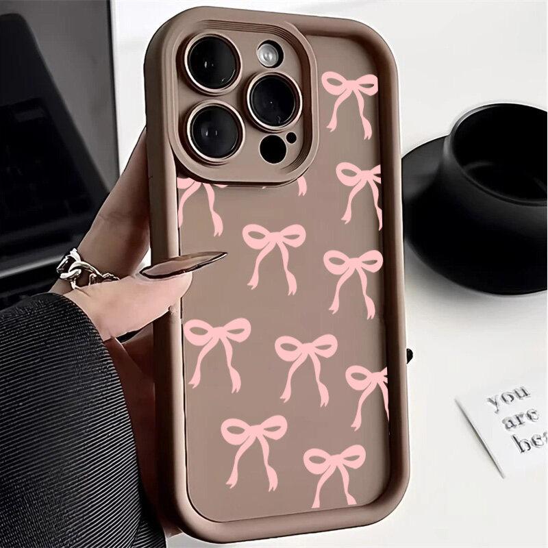 Custodia per Telefono per Motorola Moto G04 G24 G54 G05 G34 G75 G14 G15 E13 E40 E14 E22 E32 G9 G Play 2025 Cover Silicone Fiocco Rosa Custodia
