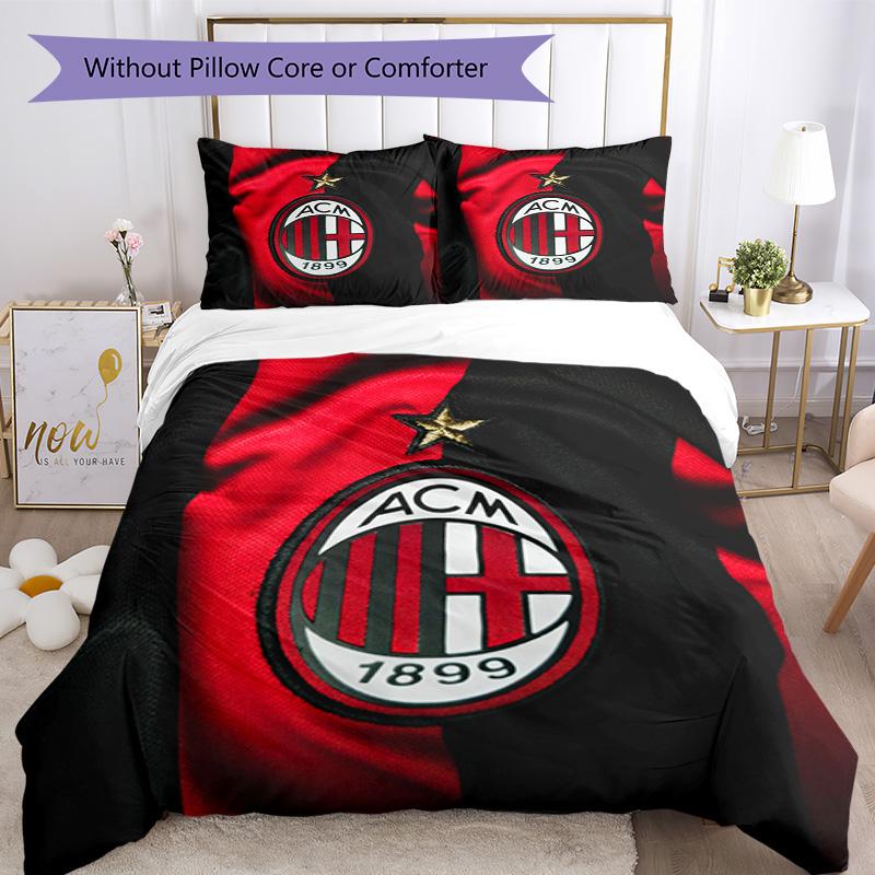 Ac Milan Bedding Set Breathable Duvet Cover With Pillowcases Home Decoration Birthday Gift