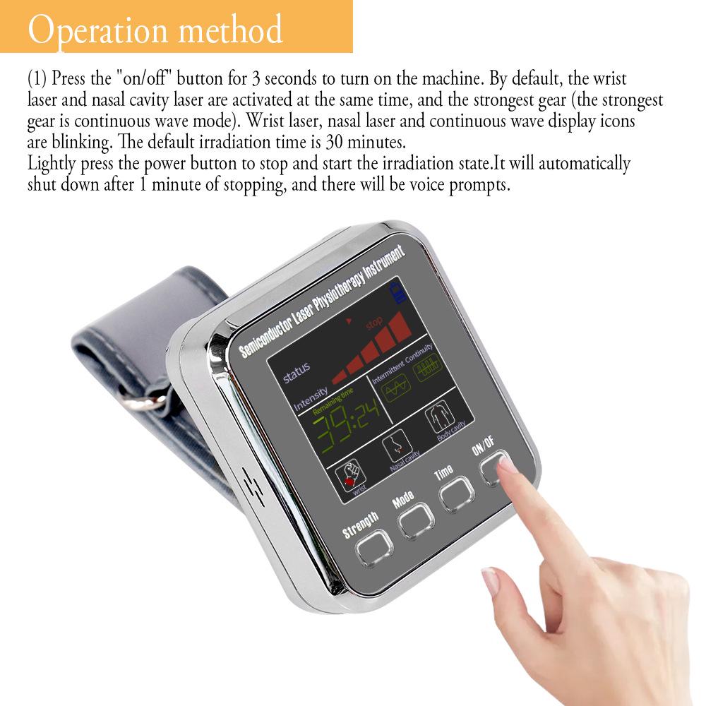 Upgraded 7-Hole Semiconductor Nanowave Wrist Laser Instrument - English Version