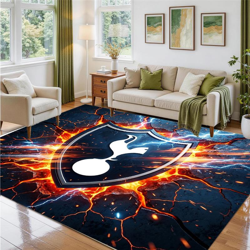 Tottenham Hotspur Design Crystal Velvet Rug Soft Decorative Mat for Bedroom Entrance