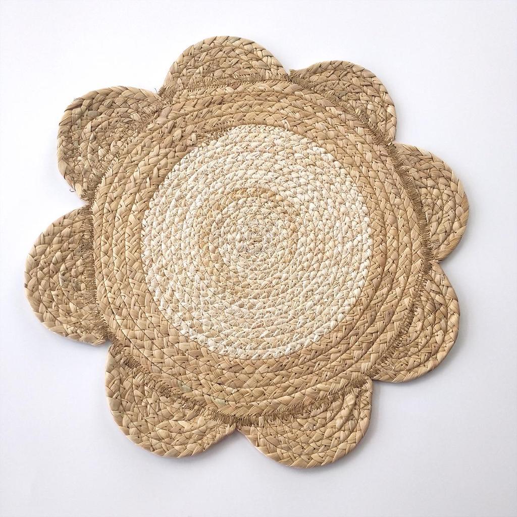 Bohemian Round Woven Straw Wall Decor for Bedroom or Dining Room