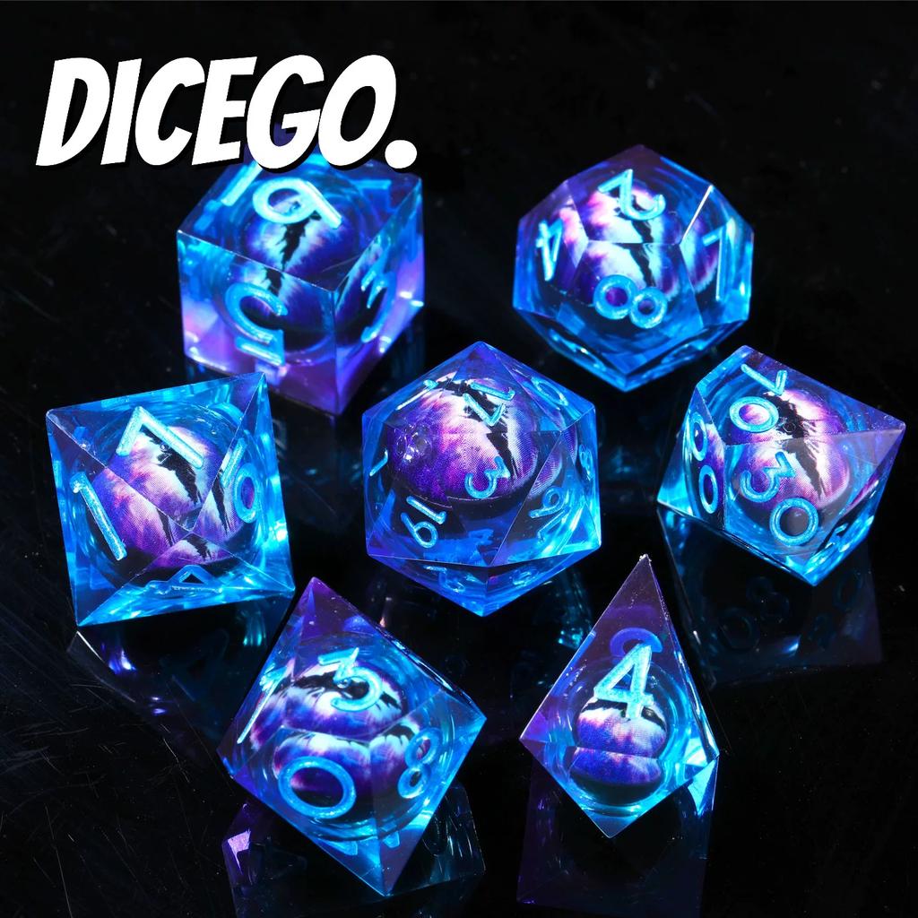 Spitzes Harz Longan Bewegliches Baldur's Gate Würfelset Dungeons & Dragons Brettspiel DND Cthulhu Laufgruppe