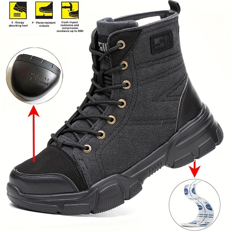 Men Steel Toe Work Boots Anti Smash Anti Piercing Safety Shoes Non-slip Indestructible Shoes Male Female Construction Work Shoes
