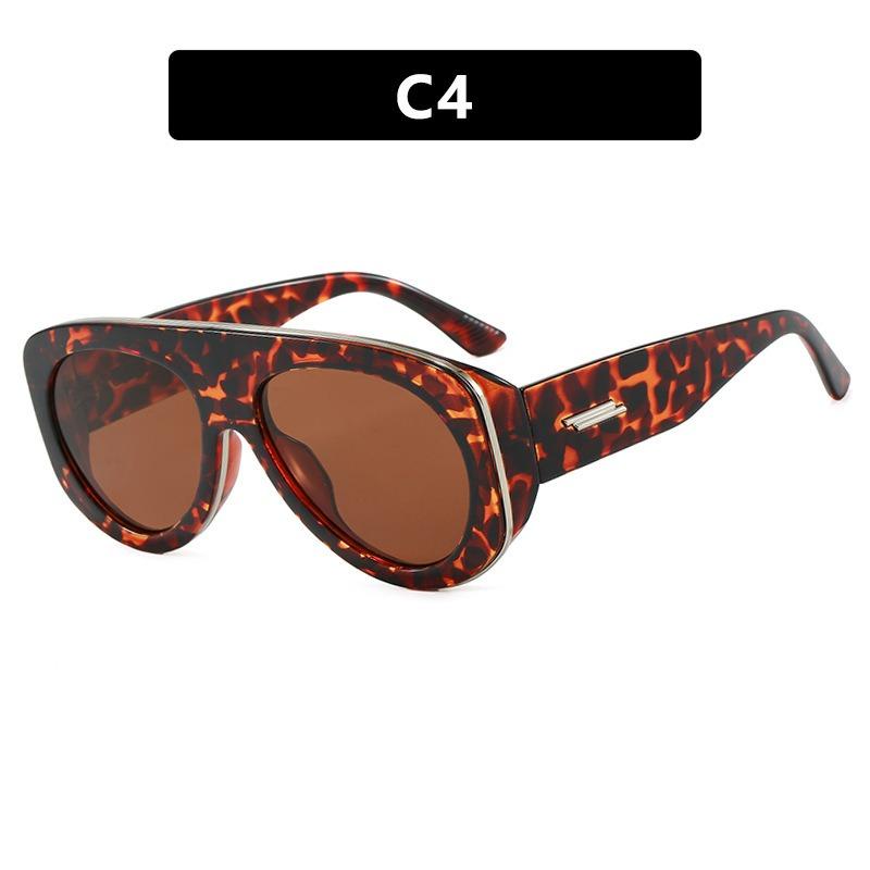 Oversized Oval Pilot Shield Sunglasses Women Big 2025 Luxury Brand Retro Y2K Punk Mirror Sun Glasses For Ladies Shades UV400