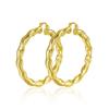 Gold & Silver Twisted Hoop Earrings for Women - Stylish Light Luxury Fashion Accessory