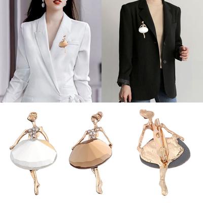 Fashion Backpack Jewelry Ballet Girl Pin Clothes Accessories Dancing Girl Brooches Crystal Badge