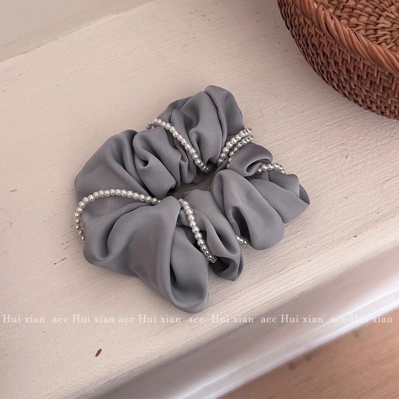 Elegant Pearl-wrapped Satin Large Intestine Hair Band, Elegant and Fashionable Headband, Hair Tie, Hair Flower and Hair Accessory