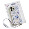 Blue Floral Lanyard Card Holder Suitable for IPhone 16pro Phone Case  IPhone 15 Protective Case  14 Card Insertion 13 Soft