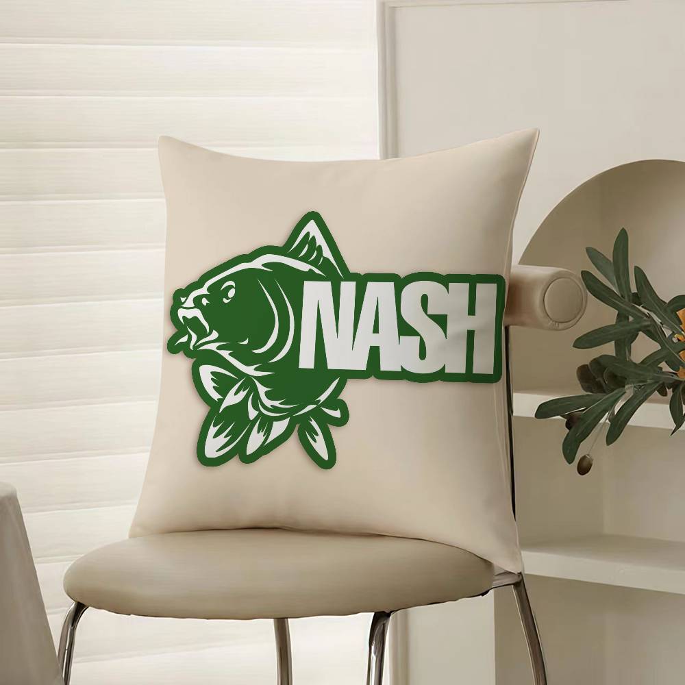 

Classic Outdoor Field Fishing Prints Nash Pillow Case Comfort Sofa Bed Silky elegant Invisible zipper Decorative cushion cover 12x12Inch