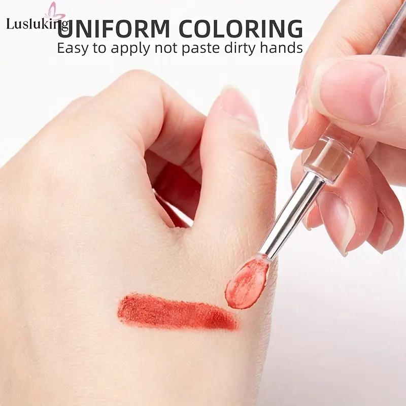 1PCS Portable Multifunctional Silicone Lip Brush with Cover Dustproof Lip Glaze Brush Lipstick Brush Lipstick Brush Eyeshadow Brush