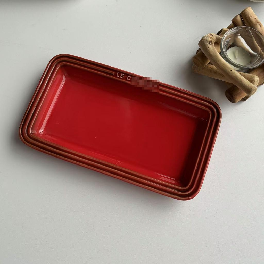 Französisches Steinzeug-Porzellan, rechteckiges Tablett, 25,4 cm, Fischteller, Pommes Frites, Knödel, Gemüsesuppe, Haushalts-Essteller