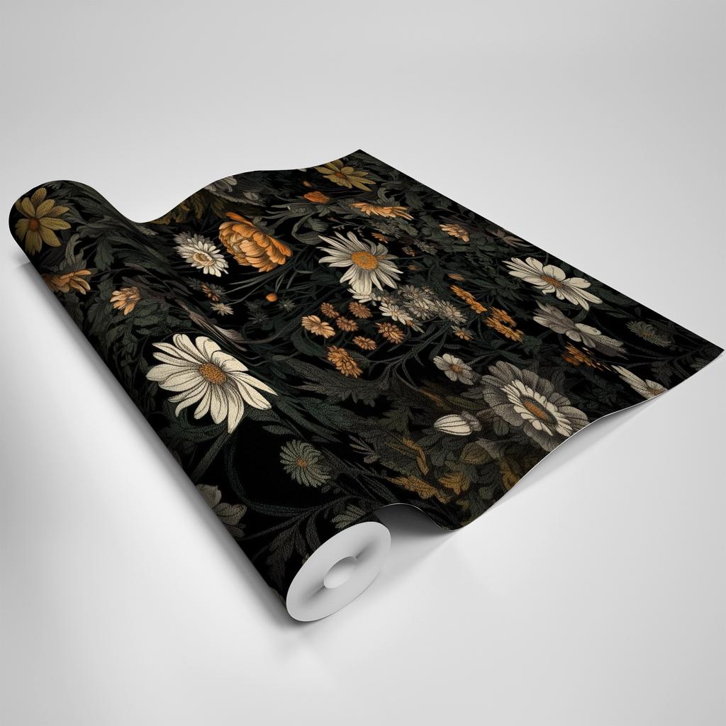 Nordic Style Seamless Splicing Kitchen Living Room Self-adhesive Wallpaper Waterproof Moisture-proof Matte Pvc Plant Wallpaper Wall Sticker