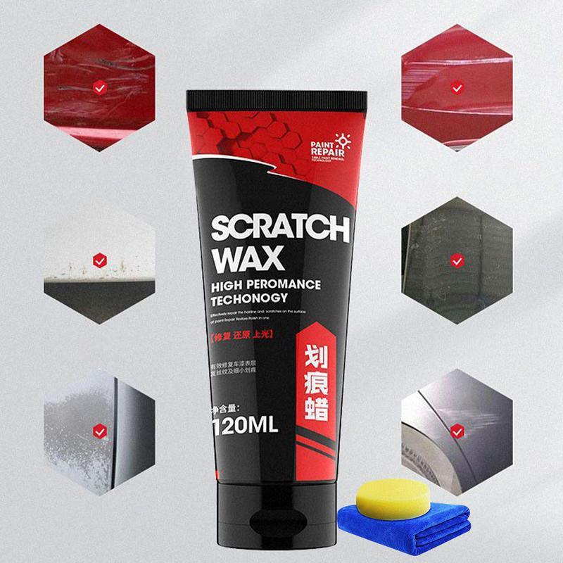 Ceară Reparare Zgârieturi Auto Ceară Multifuncțională Reparare Zgârieturi Auto 120ml Remover Zgârieturi Automobil Cu Burete & Prosop Vopsea Auto