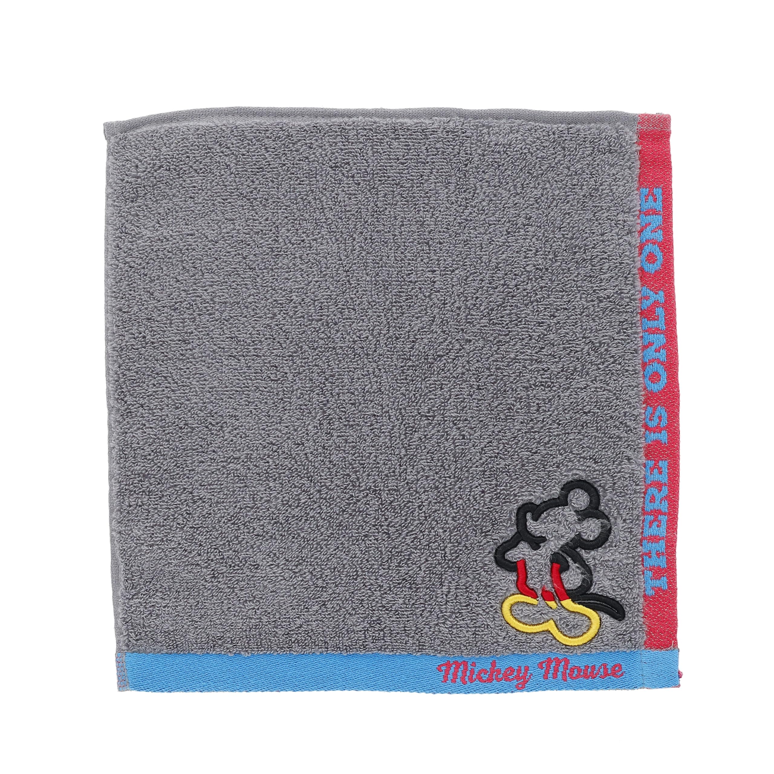 Marushin Disney Mickey Gray Color Antibacterial and Deodorizing 2006047600 Handkerchief, Mouse, Line, Treatment,