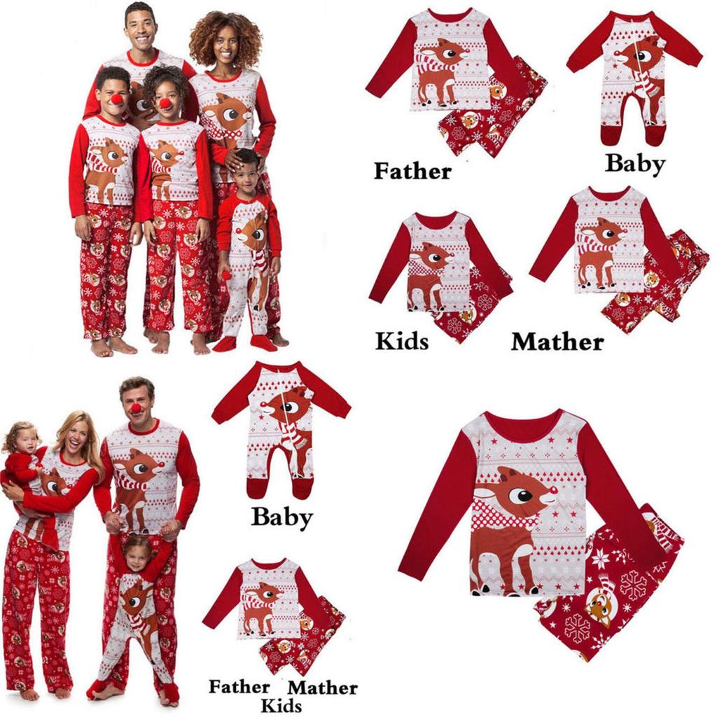 Luxurious Christmas Family Matching Clothes With Adorable Fox Design And Unisex Pajamas Set