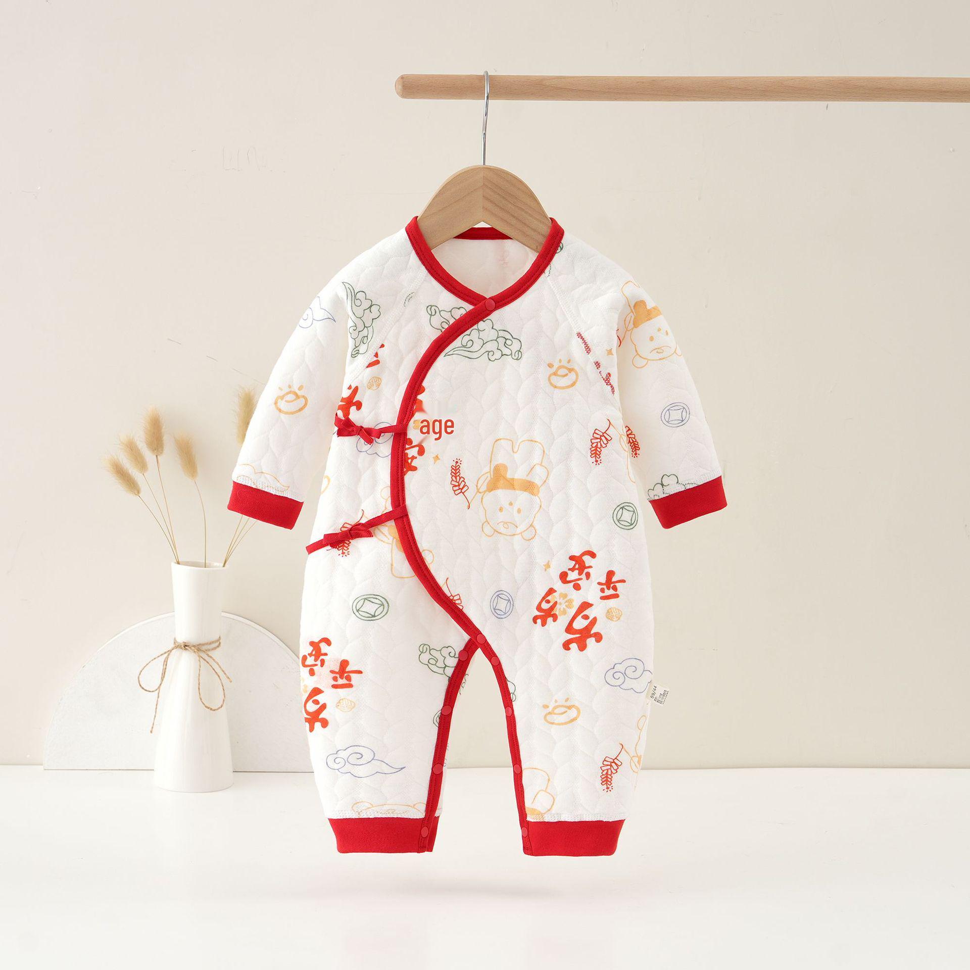 

Уютный утепленный осенне-зимний детский ромпер: Плотный комбинезон для новорожденных, бесшовный костюм для ползания для мальчиков и девочек 66 cm