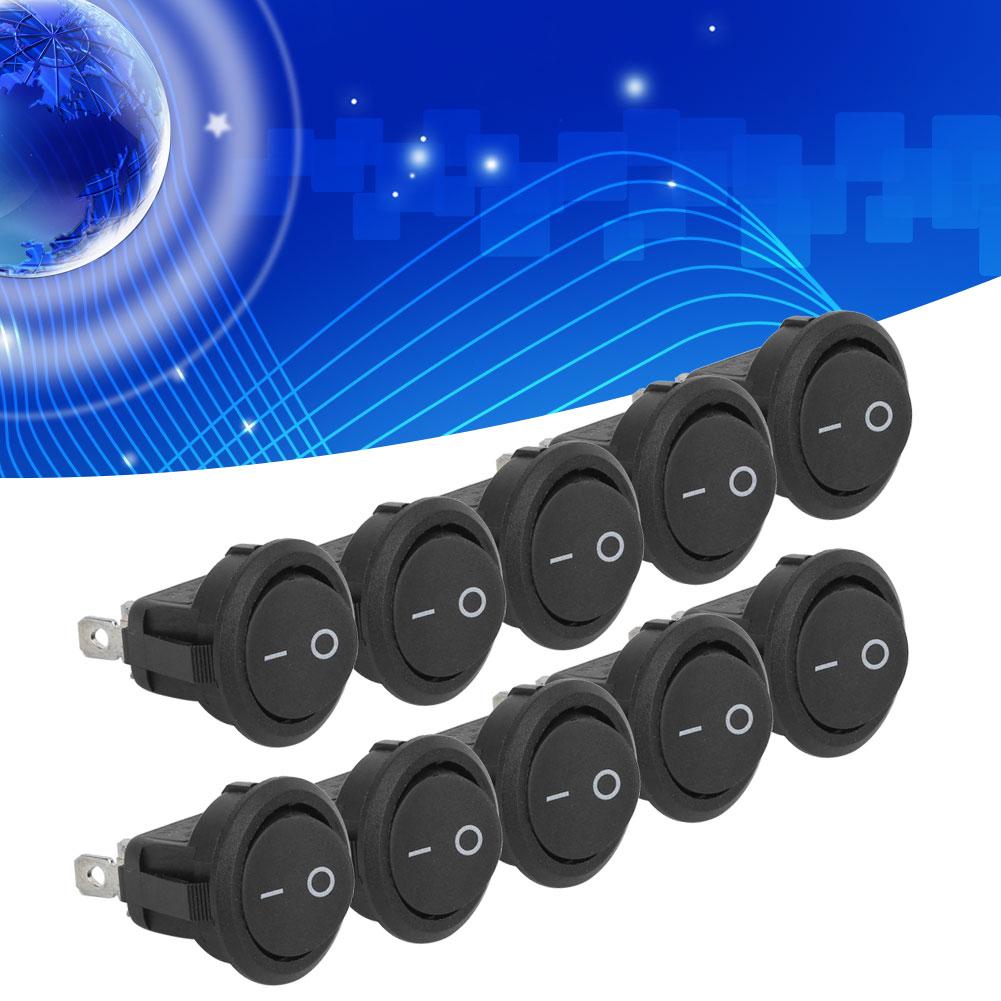 10pcs 23mm  Rocker Switches 3Pin 2Position Round Boat  ONOFF