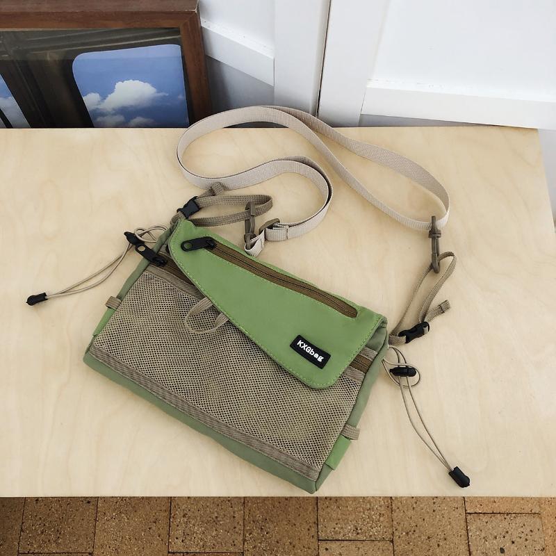 Unisex Urban Outdoor Crossbody Sling Bag Mesh Panel Casual Daypack For Daily Commute Short Trips Street Carry
