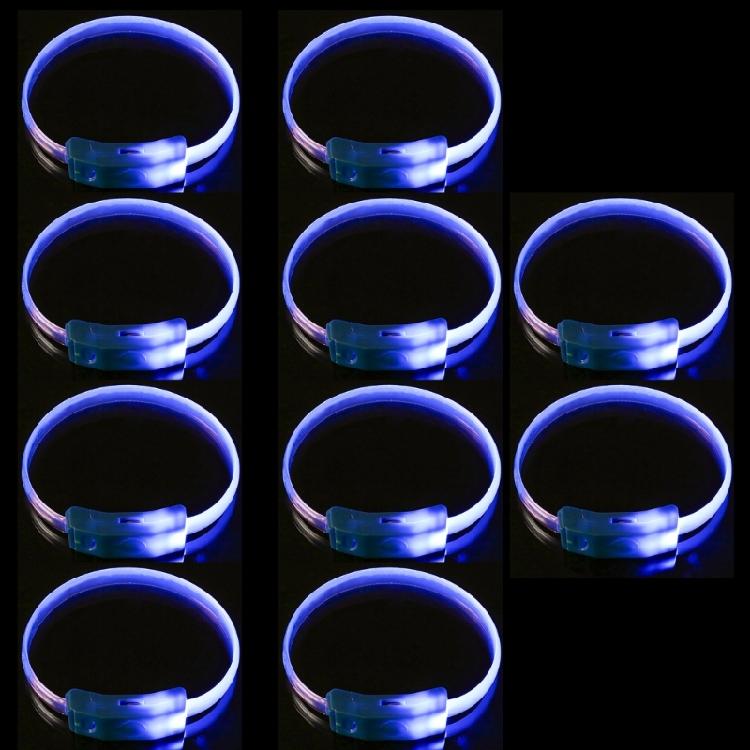 10pcs Plastic LED Bands for Parties Flashing Light Up Wristband Ornament Multicolors Wrist Decoration for Children