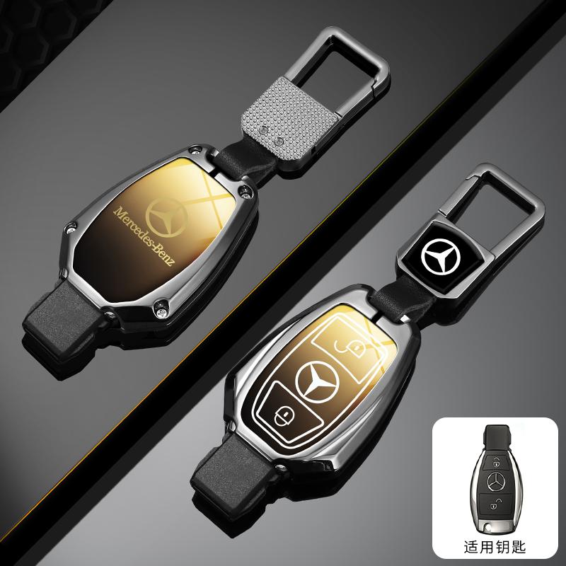RPO5   Leather Car Key Case Fob for Mercedes Benz A B C S Class AMG GLA CLA GLC W176 W221 W204 W205 Suede Car Key Cover Bag