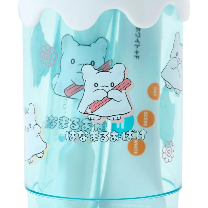 Sanrio HANAMARUOBAKE Milk bottle shaped Tooth Brush Set Blue Japan NEW