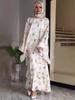 Women's Casual Printed Long Robe Dress Set - European American Spring/Summer 2025 Collection