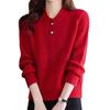 Casual bottoming shirt women's loose top thickened half-height crew neck sweater autumn and winter women's lazy wind knitted sweater