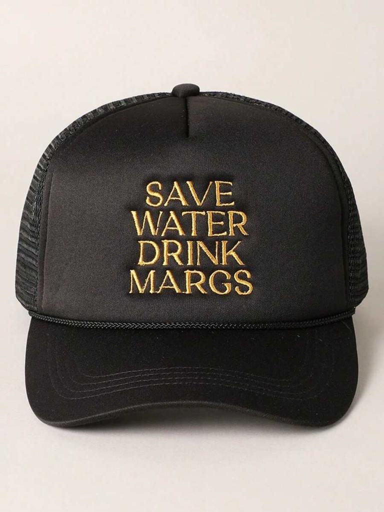 Pink Embroidered More Champagne Please Trucker Cap Adjustable Mesh Baseball Hat For Women