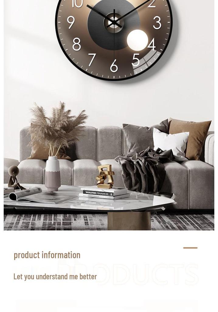 12-Inch Silent Wall Clock, Modern Home Decor for Living Room