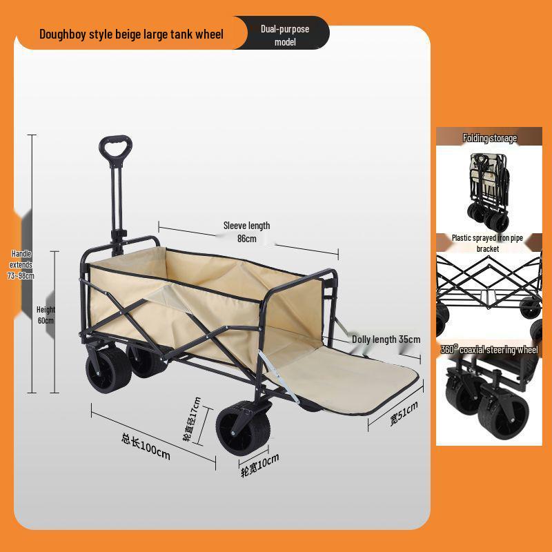 2025 Foldable Outdoor Camping Cart - Lightweight Picnic and Campsite Trolley