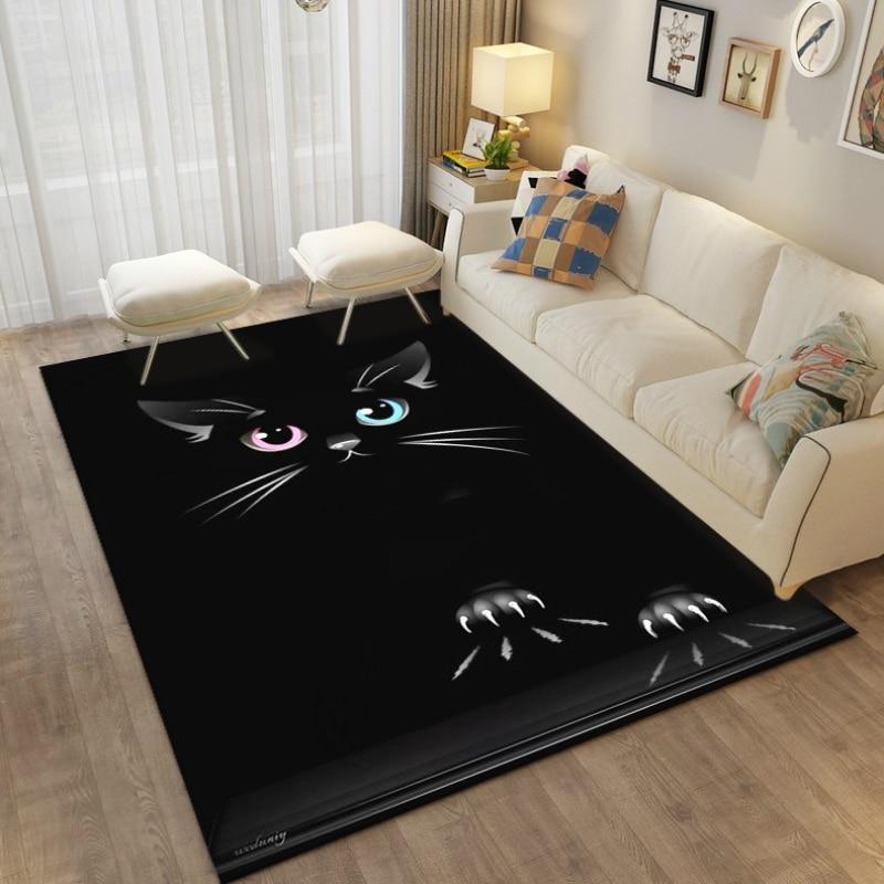Cartoon Cute Cat Animals Carpets Rug for Living Room Bedroom Children's Room Decorative Floor Mat Kithen Bath Non-slip Area Rug