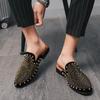 Fashion Retro Studded Leather Shoes for Men Comfortable Slip On Loafers Man High Quality Social Shoes Male Casual Rivet Loafers Hombre