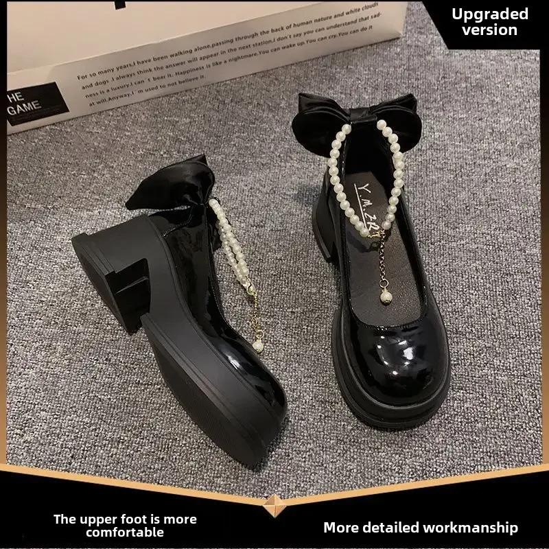 Sweetbow Women's Spring 2025 New Thick-soled High-heeled Shoes Coarse Heel Increase Wedding Shoes Maid Honor