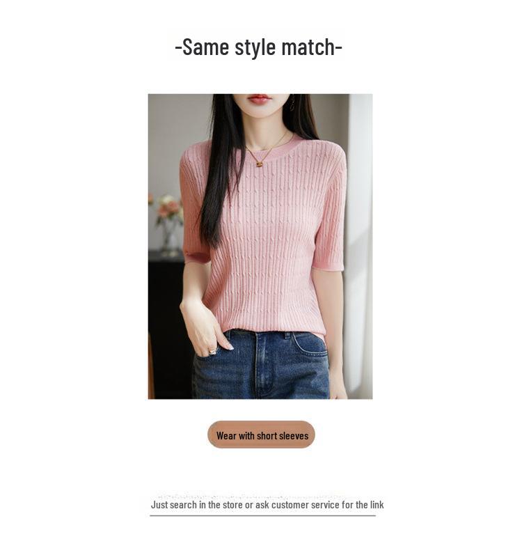 Dámský vlněno-hedvábný kardigan s výstřihem do V a dlouhým rukávem, volného úpletu, jaro/léto 2025