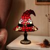 Lampa v podobě čarodějnického klobouku z vitráže, Ručně vyráběná retro pryskyřičná čarodějnická lampa, Gotická noční lampa v podobě čarodějnických klobouků napájená přes USB, Halloweenská dekorace do domácnosti