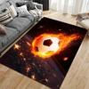 Burning soccer ball design in space carpet Suitable for use as an anti-slip game mat for living room and bedroom sofas