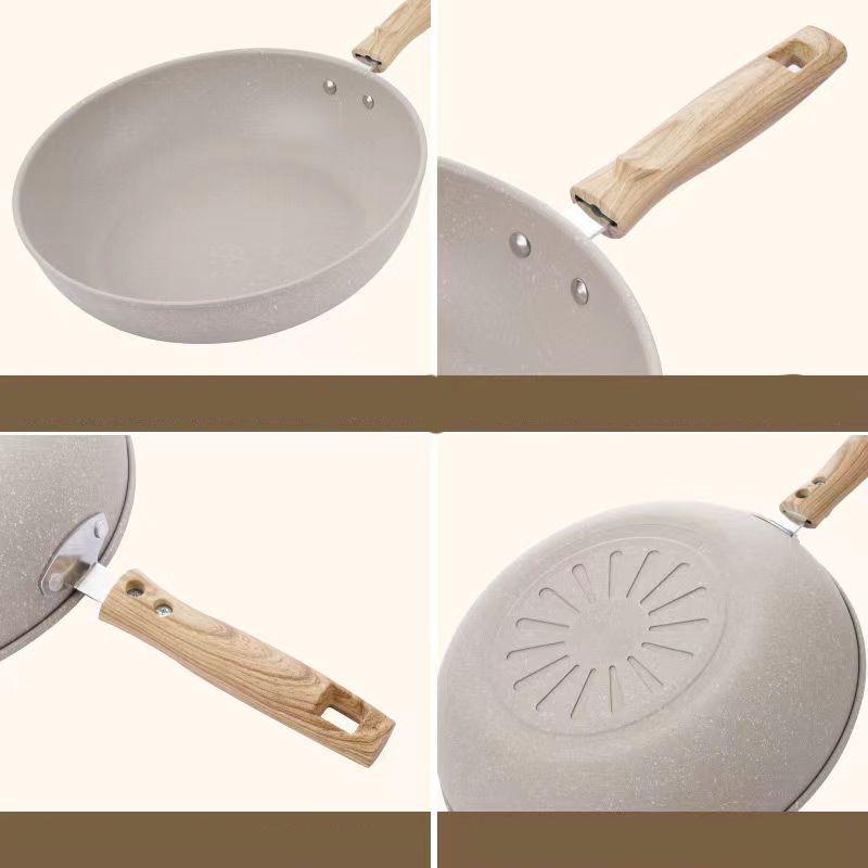 Non-stick Wok Frying Pan Ceramic Pot Home Steak Skillet Pancake Fried Induction Gas Stove Universal kitchen Cookware Saucepan