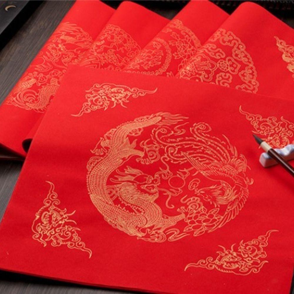 Phoenix Good Luck Chinese Rice Paper New Year Red Xuan Paper Home Decoration Calligraphy Paper