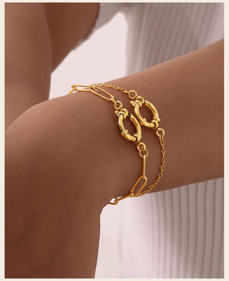 Waterproof Spring Clasps Chain Bracelet For Women, Stainless Steel Paperclip Link Hand Wrist Jewelry Non Tarnish