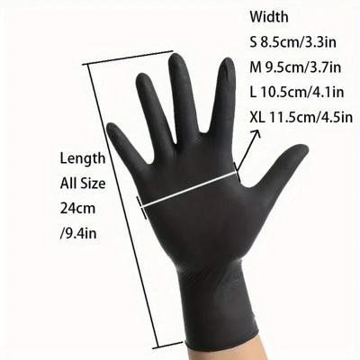 50/100PCS Disposable Black Nitrile Gloves Household Kitchen Bathroom Cleaning Dishwashing Manicure Hairdressing Tattoo