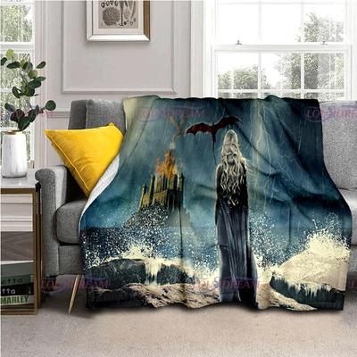 3D Personalized Game Dragon Logo Blanket Warmth Plush Throw Blanket Bedspread Sofa Bedroom Livingroom Wolf Pattern Warm Blanket