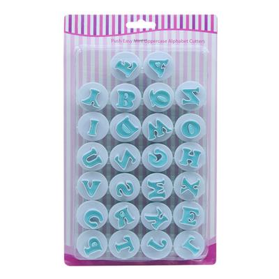 26 PCS Uppercase and Lowercase English Alphabet Number Spring Biscuit Mold, Sugar Turning Chocolate Decorative Printing Baking Mold
