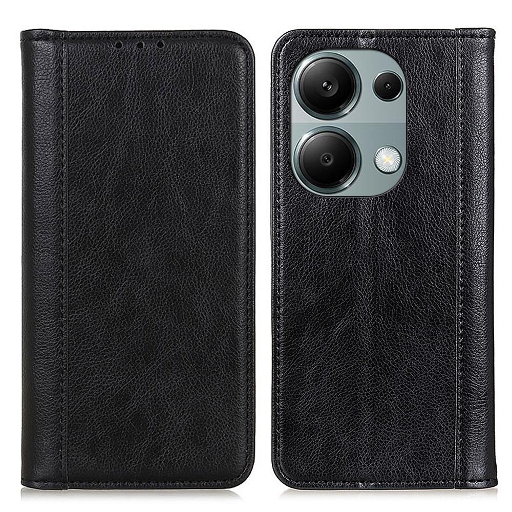 

Чехол-книжка из разделенной кожи со подставкой для Xiaomi Redmi Note 13 Pro 4G/Poco M6 Pro 4G A