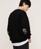 GRAVER [Unisex] Elbow Camo Dot Smile Sweatshirt_Black