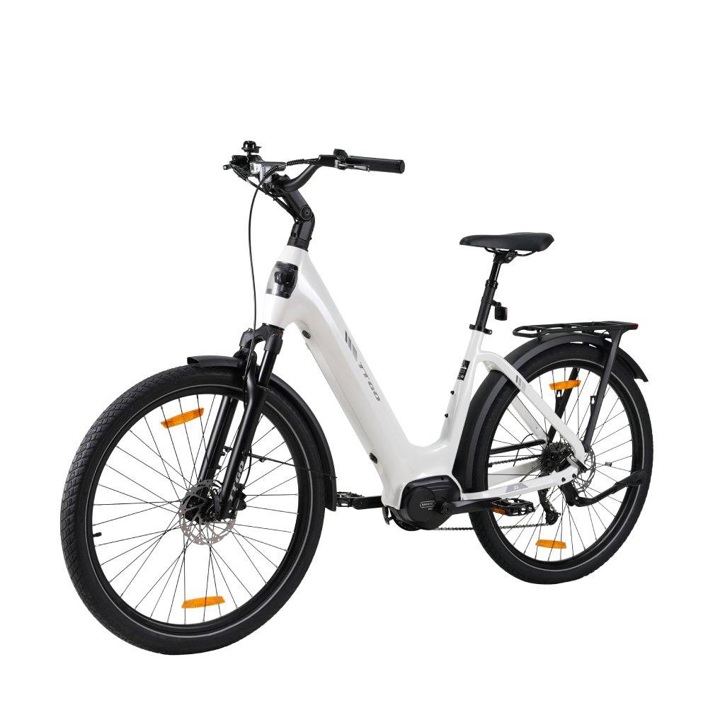 TTGO Z5 Stadtelektrofahrrad für Erwachsene 250W Motor 36V 18AH Akku 27,5 Zoll Reifen Max. Belastung 125KG Praktisches Stadtelektrofahrrad für den täglichen Weg weiß