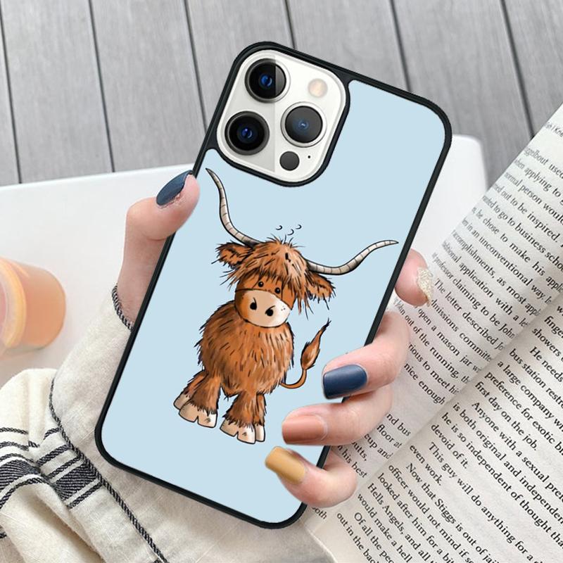 Highland Cows Phone Case for iPhone 17 Air 16 15 14 12 13 PLUS 11 PRO MAX Cover Fundas Shell